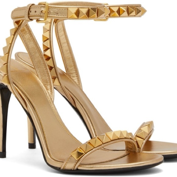 Valentino No Limits Gold Sandal Heel - Picture 1 of 9